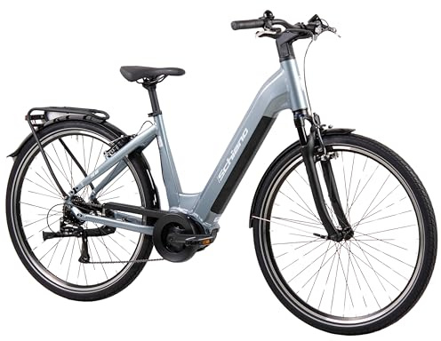 F.lli Schiano S8, E Bike für die Stadt 28 Zoll, 36V 15Ah Abnehmbarer Akku, Motor 250W 70Nm, City Ebike für Herren/Damen, Blau