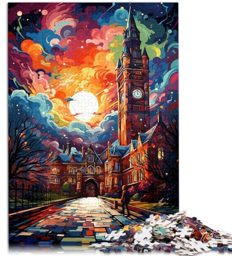 Puzzle für Erwachsene mit 1000 Teilen, College Dublin, Puzzle-Kunstwerk mit vollständig ineinander greifenden, zufällig geformten Teilen, 50 x 75 cm,