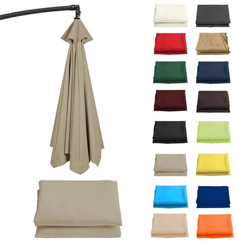CMJYMX Auvent De Rechange Rond De 200-350cm pour Parasol (6/8 Baleines) Toile De Parasol Deporté, Imperméable, Housse De Rechange pour Plage/Piscine/Jardin Parasol(Top Color,8 Ribs: 350CM/11.5FT)