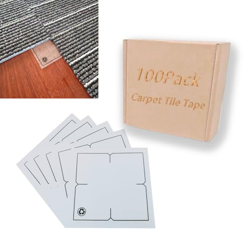 Carpet Tile Tape Adhesive Connectors Carpet Square Adhesives That Creates a Floating Floor 100 tabs per Pack