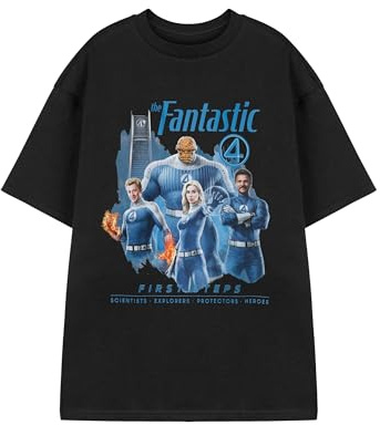 Marvel Fantastic Four T-Shirt | Options Graphic Tee for Unisex Adults | Short Sleeve Crew Neck Top | Scientists, Explorers, Protectors & Heroes Apparel | MCU Merch