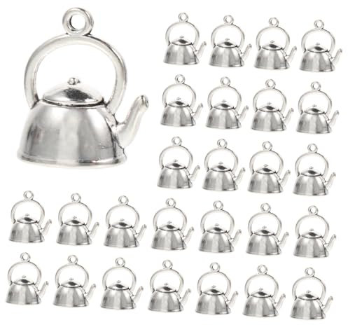 LIFKOME 50Pcs Small Teapot Charms for DIY Jewelry Making Alloy Hanging Accessories for Earrings Necklaces and Bracelets Unique Craft Supplies