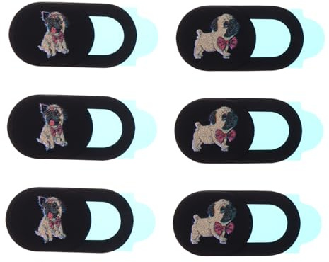 Gatuida Hunde Computer Telefon Webcam Abdeckung 6 Stück-Pack Schwarz Abs | Privatsphärenschutz, Leicht und Sicher, für Computer und Handy, Bequem zu Lagern und Nutzen