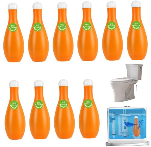 Nettoyant pour réservoir de toilette, 10 pièces, nettoyant pour cuvette de toilette en bouteille, liquide nettoyage efficace avec désodorisant à parfum longue durée