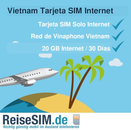 ReiseSIM Vietnam Internet SIM-Karte oder eSIM, 3-20 GB Datenvolumen, 30 Tage Laufzeit im Netz von Vinaphone Vietnam (20 GB / 30 Tage, SIM-Karte (3in1))