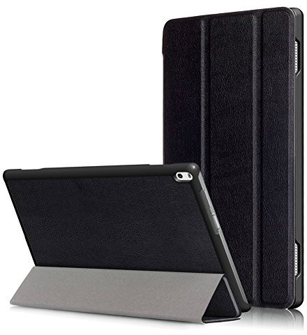 Kepuch Custer Cover per Lenovo Tab 4 10 Plus TB-X704F TB-X704N,PU-Pelle Case Custodia per Lenovo Tab 4 10 Plus TB-X704F TB-X704N - Nero