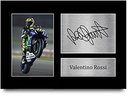 HWC Trading Valentino Rossi A4 Ungerahmt Signiert Gedruckt Autogramme Bild Druck-Fotoanzeige Geschenk Für Superbikes Motogp Fans