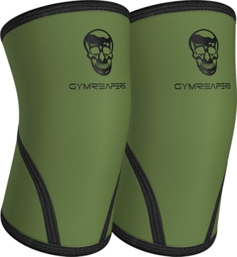 Gymreapers Ellenbogenbandagen (1 Paar) – Unterstützung, Kompression für Powerlifting, Gewichtheben, Bank, Sehnenentzündung – 5 mm Neoprenhülle (Militärgrün/Schwarz, X-Large)