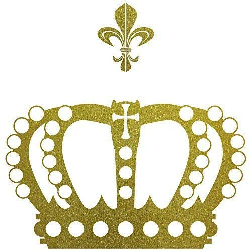 GreenIT Krone 38cm + Lilie Aufkleber König Königin Deko Folie für Auto Fenster Tür etc. Wandtattoo (Gold)