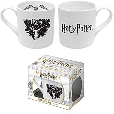 Wizarding World Harry Potter Bone China Mug with Authentic Logo, Stag Patronus and Golden Snitch in Presentation Box - Official Merchandise
