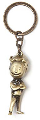 Fallout Schlüsselanhänger Vault Boy Gold, Schwarz, 10x 40 mm, KE721633FAL
