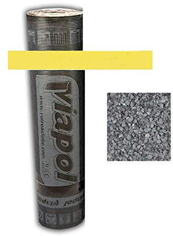 Guaina Bituminosa Poliestere Ardesiata Impermeabilizzante - ROTOLO DA 10 METRI - 4,5 kg/mq alta prestazione - Colore Grigio con scaglie di ardesia