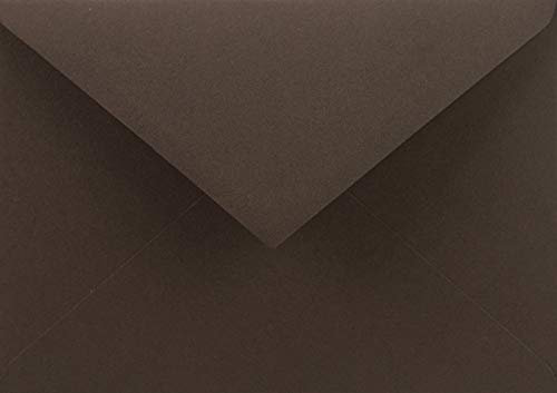 Netuno 25 Briefumschläge Braun DIN C6 114 x 162 mm 115g Sirio Color Cacao braune Umschläge Spitzklappe nassklebend Hochzeitsumschläge Weihnachtsumschläge hochwertig Papierumschläge für Einladungen