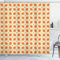 ABAKUHAUS Jahrgang Duschvorhang, 70er Boho Geometric, Stoffliches Gewebe Badezimmerdekorationsset mit Haken, 175 x 220 cm, Orange Creme