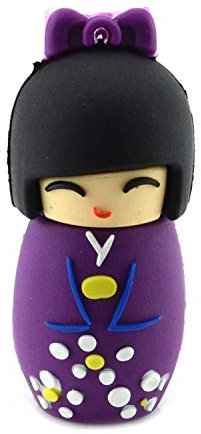 AreTop Cle USB 64 Go Clef USB Poupée Japonaise Clé USB 2.0 Fantaisie Flash Drive Mémoire U Disque Bon Cadeau (64GO, Violet)