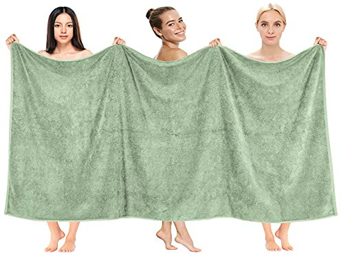 Cotton Paradise Oversized Bath Sheet 100% Cotton 40x80 Clearance Bath Towel Sheet, Extra Large Bath Towel for Bathroom and Pool, Sage Green Bathsheet