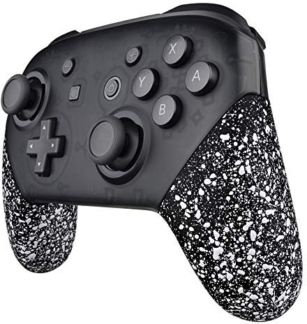 eXtremeRate Griffe Gehäuse für Nintendo Switch Pro, Textur Hülle DIY-Ersatz Griffteil Case Cover Zubehör Set für Nintendo Switch Pro Controller(Texturiertes Weiß)