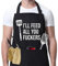 ShopINess Lustige Unisex KücenschürzeSchürze mit Humorvollem Spruch, Verstellbar, mit 3 Taschen, für Grillpartys Feiern mit Freunden Schwarz (I´ll feed you)