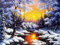 Bimkole DIY 5D Diamond Painting Zubehör Winterbach, Schnee Sonne Diamant Malerei Kit Voll Runde Bohrer Malen nach Zahlen Malerei Stickerei Kreuzstich Diamond Dekoration, (30x40 cm)