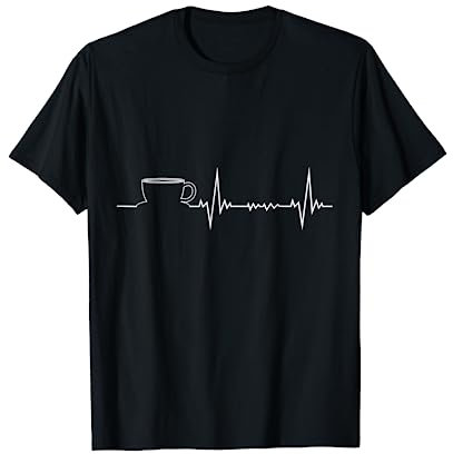 Taza amante del café Frecuencia del latido del corazón Camiseta