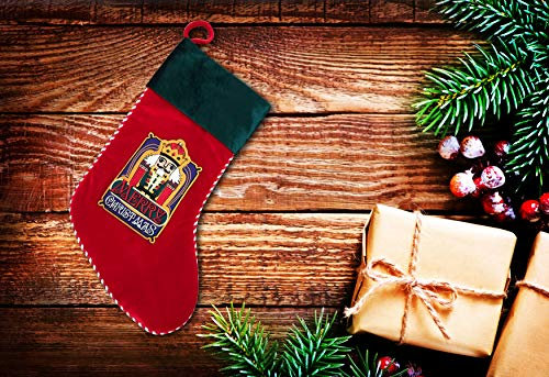 The Tile Sticker Company Luxury velvet red christmas nutcracker stocking embroidered