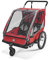 Allen Sports Hi-Viz Fahrradanhänger und Kinderwagen für 2 Kinder - rot, Modell ES2-R