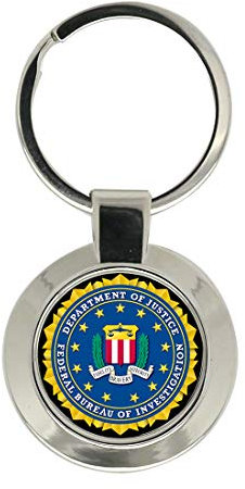 Giftshop UK Schlüsselanhänger FBI, Metall, Silberfarbenes Metall, Herren, Militär, Klassisch, Schlüsselanhänger