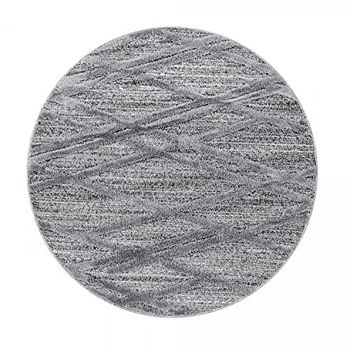 Ayyildiz Teppich PISA1201204706GREY Teppiche, 120 Zentimeter Rund