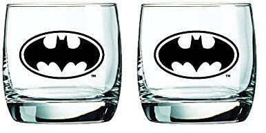 Spoontiques Batman-Whiskeygläser, 284 ml, klassisches Design, schwerer Boden
