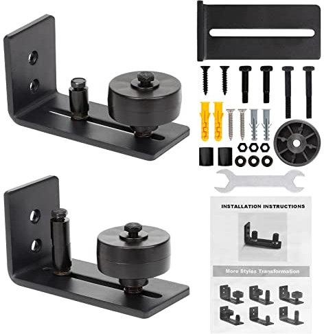 Lot de 2 guides de sol pour porte coulissante - Avec vis - 8 variantes possibles pour toutes les portes d'écurie - Idéal pour toutes les portes coulissantes