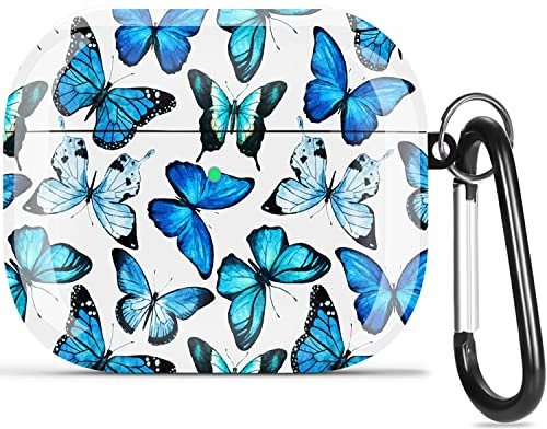Olytop Schutzhülle für Airpods 3. Generation, Schmetterling, niedliche Schutzhülle für Airpod 3, Hartschale, für Damen und Herren, mit Schlüsselanhänger für Apple iPod 3. Generation 2021 -