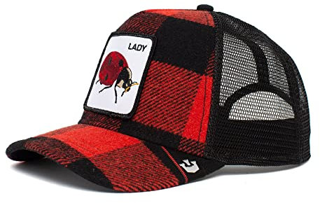 Goorin Bros. The Farm Plaid Collection Trucker Hat, Red Plaidy Bug, One Size