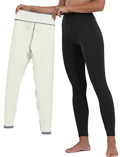 Yutdeng Pantalons Chaud d'hiver Femme Leggings en Polaire Extensible Pantalon Slim Épais Legging Doublés de Molleton Pantalon Taille Haute Leggings Elastique Casual en Plein Air