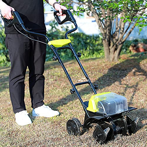 Arieggiatore da Prato a Batteria, motocoltivatore Elettrico, 4 Lame della Barra, Larghezza di Lavoro 36 cm, profondità di Lavoro 20 cm, Ruote Regolabili, motozappa elettrica