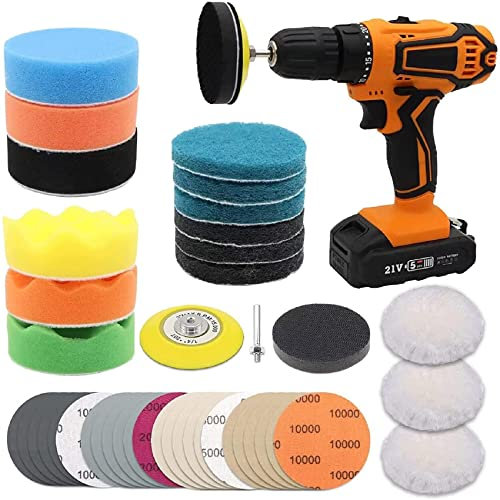 VIBRATITE 41PCS Scheinwerfer Restaurations Set, Polier Kit zur Wiederherstellung Stumpfer Verblasster Scheinwerfer,DIY Headlight Restoration Kit mit Schleifpapier,Polierschwamm, Schleifvlies
