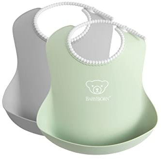 BabyBjörn Lätzchen, 2er-Pack, Grau/Blassgrün