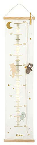 Kaloo - Träume Voller Zärtlichkeit - Meine Messlatte aus FSC-Holz und Baumwolle - 1 m 27 - Wand-Messlatte Kind - Zum Messen von Babys Größe - Ab Geburt, K220003