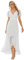 Ever-Pretty Robe Demoiselle d'honneur Femme Longue Asymétrique Dentelle Manches Courtes Col V Fluide Chic Blanc 36