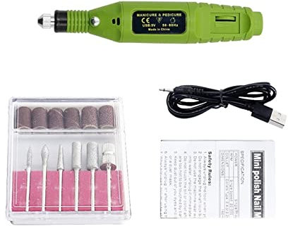 APAAZO Jeu de fichiers de perceuse électrique de pièces d'impression 3D for l'artisanat de Polissage Ponceuse électrique Compatible avec Le Nettoyage de Polissage broyeur de modèle 3D (Color : Green)