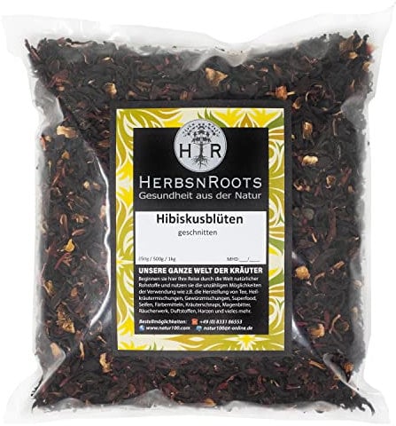 Hibiskusblüten 1000g • belebend • Hibiskusblütentee fruchtig • essbar • 100% Natur • Tee loose getrocknet • Erste Wahl • intensiver Duft • HerbsnRoots