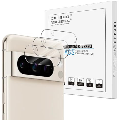 NEWZEROL 3 Stück Kameraschutz kompatibel für Google Pixel 8 Pro, [Nicht Betroffener Temperatursensor] HD-Klarer, Kratzfester Kameraschutz aus Gehärtetem Glas mit Vollständiger Abdeckung