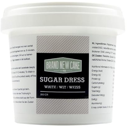 BrandNewCake® Zucker-Dekorpaste Weiß 200g - Perfekt für Torten und Gebäck Dekoration