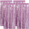 4er Pack Lametta Vorhänge Glitzer - Ajerg Metallic Tinsel Vorhänge Party Deko, Wiederverwendbar Foto Hintergrund Folien Fransen Luftschlangen Deko für Geburtstag, Hochzeit, Disco, Neujahr (Rosa)