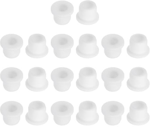 sourcing map 20 Stück 0,67 Außendurchmesser 0,31 Innendurchmesser Gummi-Durchführungstüllen für Verkabelung, Kabel, Automobil, Brandschutz, Bewässerung Weiß