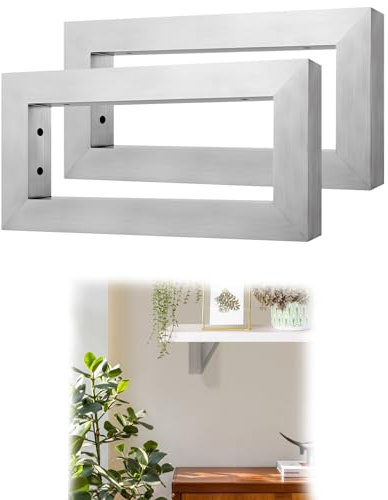HENGMEI Wandkonsole für Waschtisch Waschtischhalterung 2 Stück 30×15cm Gebürsteter Edelstahl Handtuchhalter für Waschbecken Regale Tisch