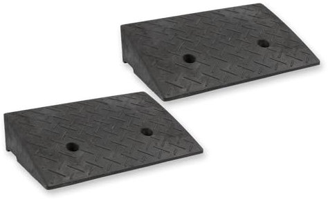 Rubber Kerb Ramps for Wheelie Bins, Wheelchairs, Wheelbarrows, Bikes Pack of 2