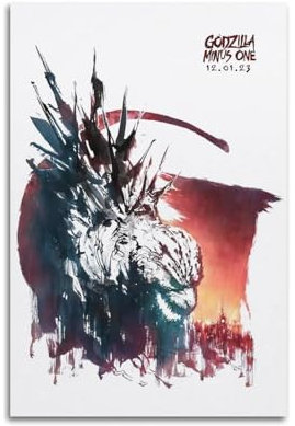 Zamm Godzilla Minus One Poster, Wandkunst, Leinwandgemälde, Wohnzimmer, Schlafzimmer, Heimdekoration, Büro, Wandposter, Fitnessstudio, Kunstmalerei, 30 x 45 cm
