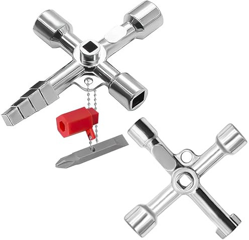 LECTNORE 2 Stück 4-seitiger Schlüssel Schaltschrankschlüssel Universalschlüssel Schalterschrankschlüssel Wasserkraftschlüssel Universal