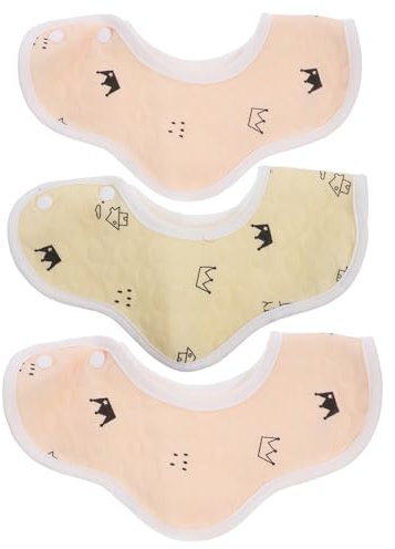 RORPOIR Pack Baumwoll Lätzchen mit Blumenmotiv, 360° Drehbar