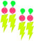 2 Paar Neon Ohrringe Damen Acryl Ohrringe 80er 90er Jahre Neon Quastenohrringe Halloween Vintage Ohrhänger Mädchen Hängende Ohrstecker für Halloween Mottoparty Maskerade Kostümparty (Gelb)